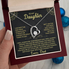 Father Daughter Chain Necklace, Special Jewelry Gift with Loving Message, Timeless Keepsake for Her, To My Daughter