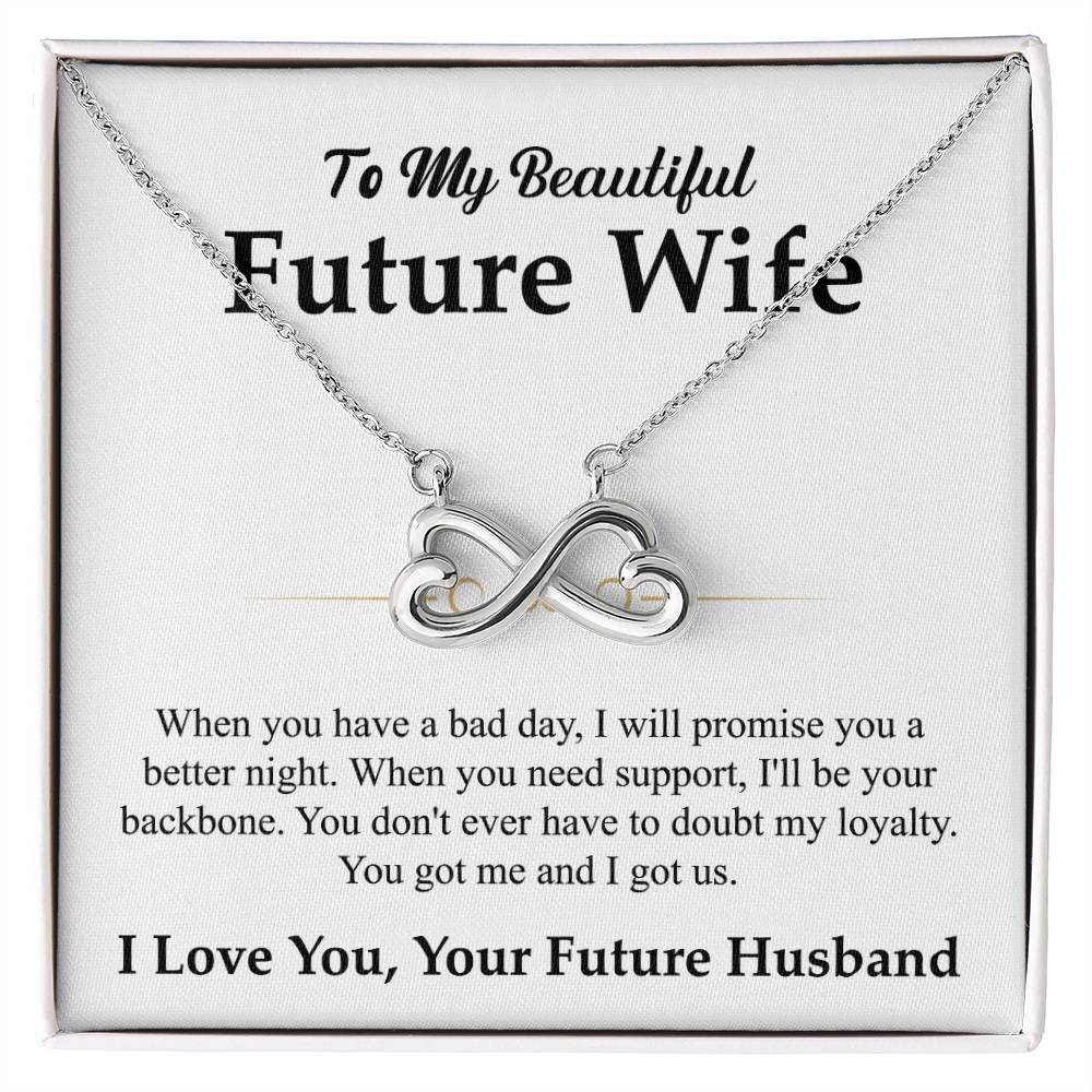 Future Wife Jewelry Gift - Long Lasting Romantic Necklace for Celebrating Love & Upcoming Marriage - Endless Love Necklace