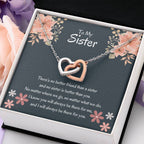 To My Sister - There's no better friend than a sister - Gift for Sister - Interlocking Hearts Necklace
