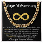 1 Year Anniversary Necklace for Him, Stylish Gift to Celebrate One Year of Love, Heartfelt Keepsake to Treasure Forever