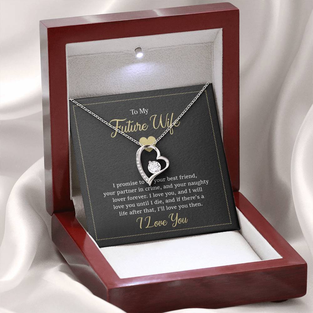 Future Wife Jewelry Gift - Long Lasting Romantic Necklace for Celebrating Love & Upcoming Marriage - Forever Love Necklace