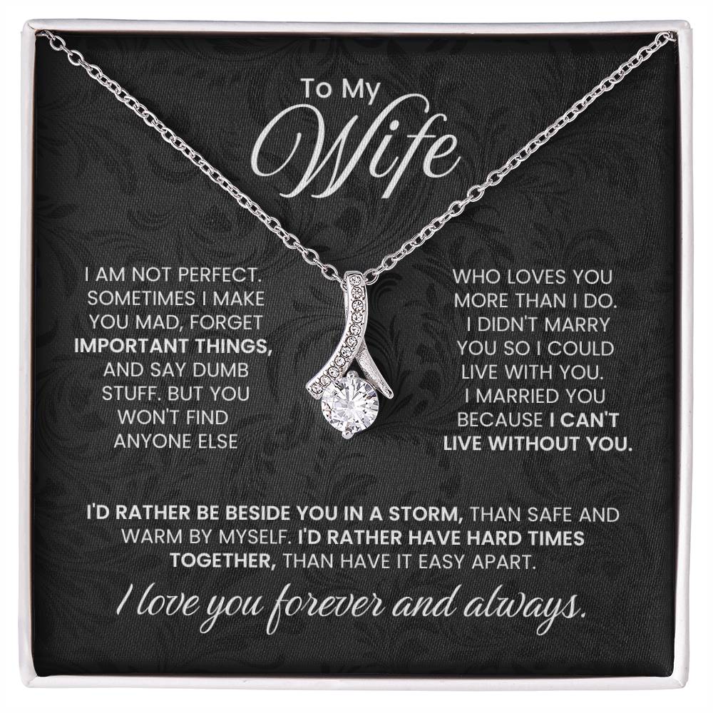 To My Wife Necklace - Emotional Love Jewelry Gift from Husband for Valentine’s Day & Birthday Happiness - Alluring Beauty Necklace