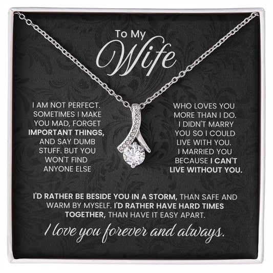 To My Wife Necklace - Emotional Love Jewelry Gift from Husband for Valentine’s Day & Birthday Happiness - Alluring Beauty Necklace
