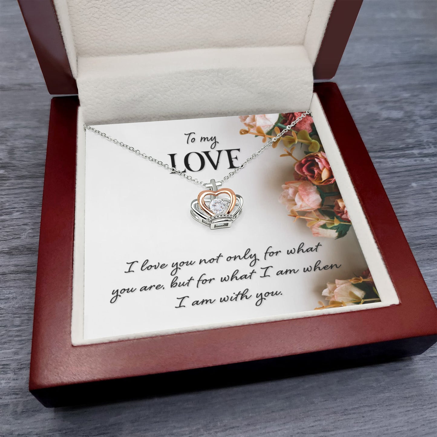 Love Gift for Wife from Husband - Meaningful Jewelry for Valentine’s Day & Special Occasions - Crown Pendant Necklace