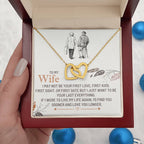 To My Wife Necklace - Special Jewelry Gift from Husband for Birthday, Christmas & Valentine’s Day - Interlocking Hearts Necklace