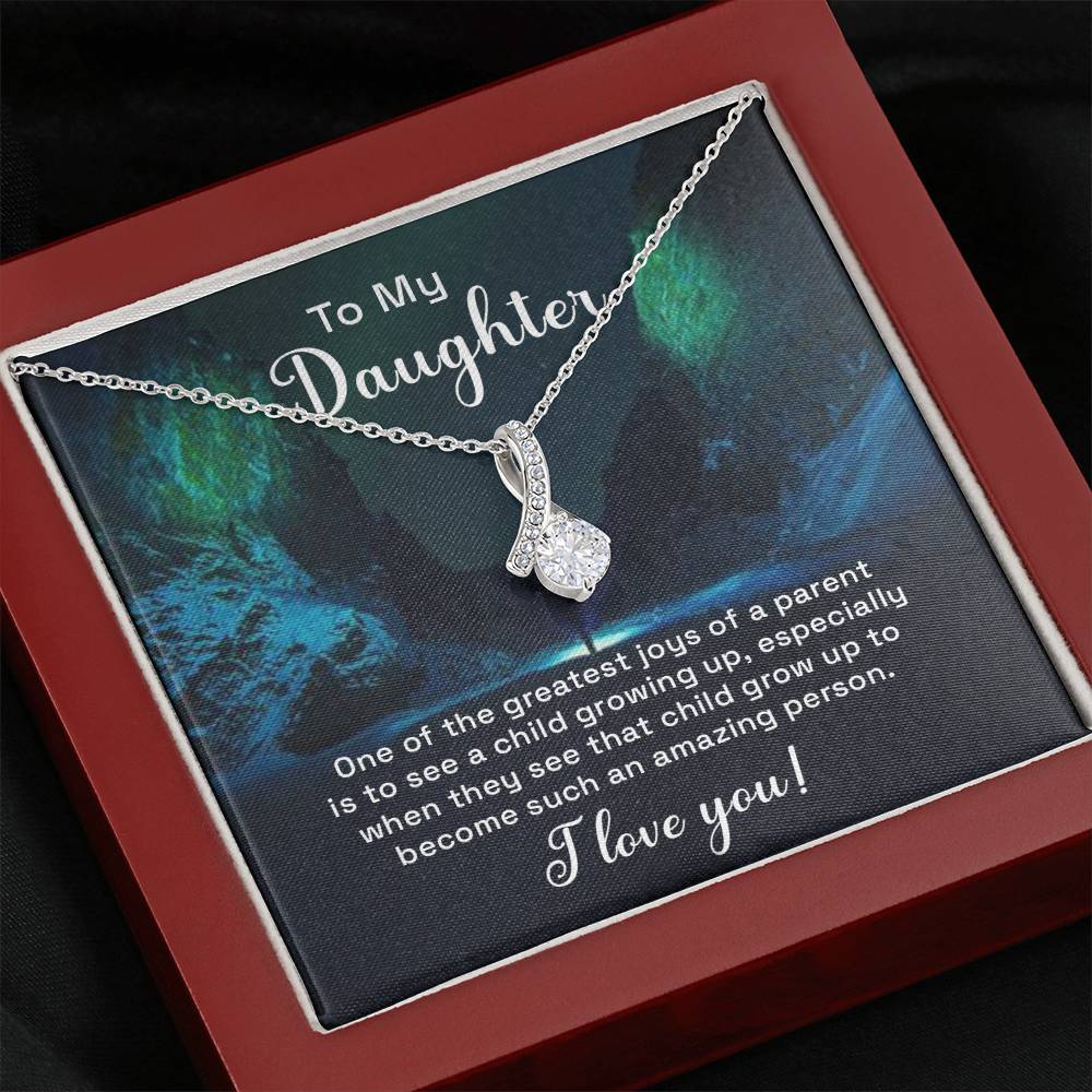 To My Daughter Necklace – Daughter Birthday & Graduation Jewelry Surprise – Alluring Beauty Necklace