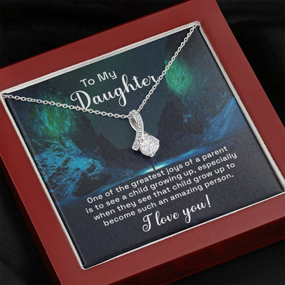 To My Daughter Necklace – Daughter Birthday & Graduation Jewelry Surprise – Alluring Beauty Necklace