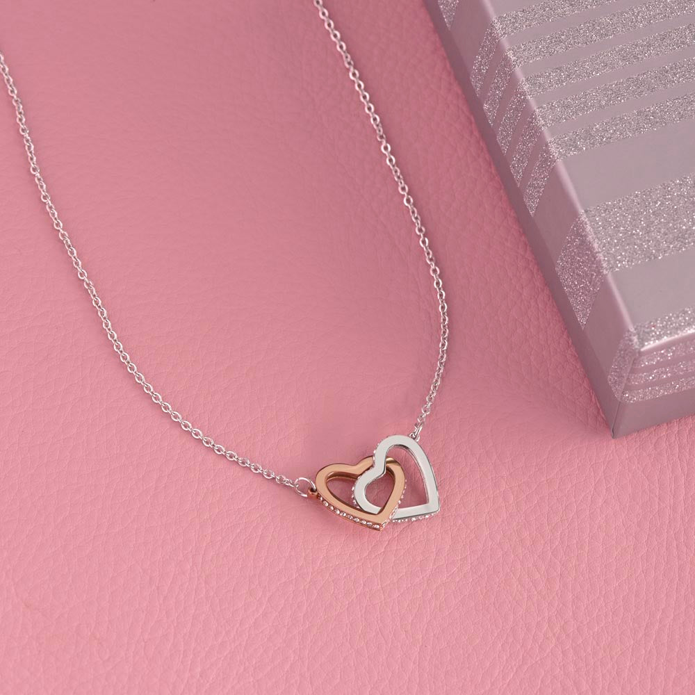 To My Beautiful Wife Necklace - Best Surprise Gift for Wife from Husband for Anniversary, Christmas & Valentine’s Day - Interlocking Hearts Necklace