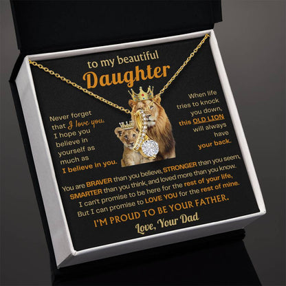 To My Daughter Necklace - Best Surprise Gift for Daughter from Dad for Graduation, Birthday & Christmas - Alluring Beauty Necklace
