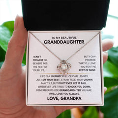 Elegant Necklace Gift for Granddaughter, Timeless Jewelry, Loving Keepsake, Love Knot Necklace, To My Beautiful Granddaughter