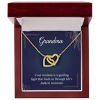 Gift for Grandma - Life's Darkest Moments - Interlocking Hearts Necklace