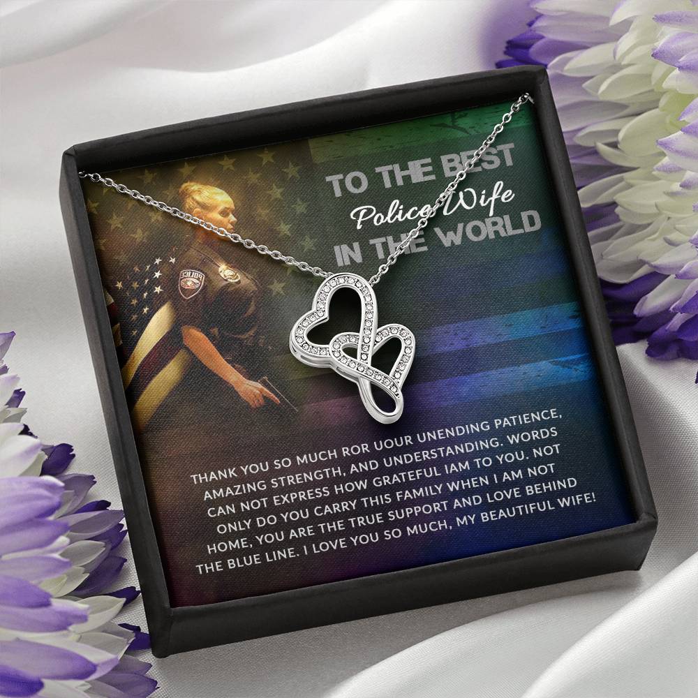 To The Best Police Wife In The World - Heart-to-heart Pendant Necklace from Husband