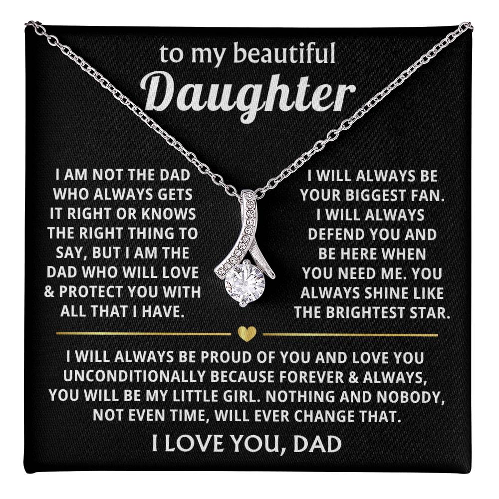 To My Daughter Necklace - Sentimental Birthday Gift from Dad, Meaningful Jewelry for Milestones & Holidays - Alluring Beauty Necklace