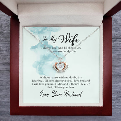 To My Wife Necklace - Best Romantic Gift for Wife - Crown Pendant Necklace