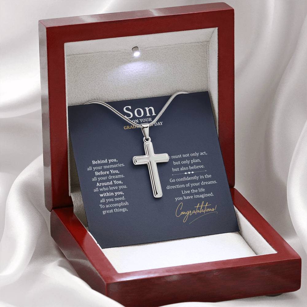 Graduation Gift for Son - Congratulations - Artisan Cross Necklace