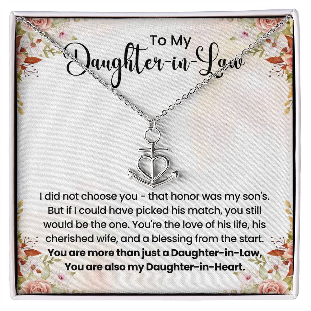 To My Beautiful Daughter In Law - Anchor Pendant Necklace - Gift for Bonus Daughter
