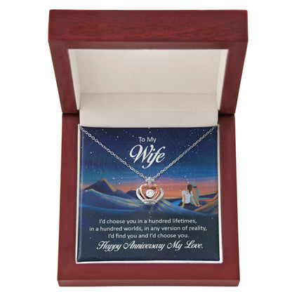 To My Wife Necklace - Special Valentine’s Gift from Husband - Crown Pendant Necklace