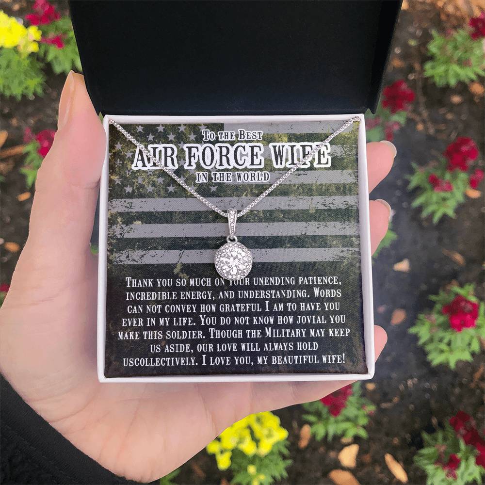 To The Best Air Force Wife In The World - Eternal Hope Necklace - Gift for Wife from Husband