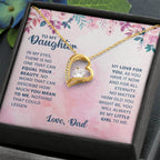 To My Daughter Necklace - Heartwarming Gift from Dad for Daughter’s Birthday & Meaningful Achievements - Forever Love Necklace