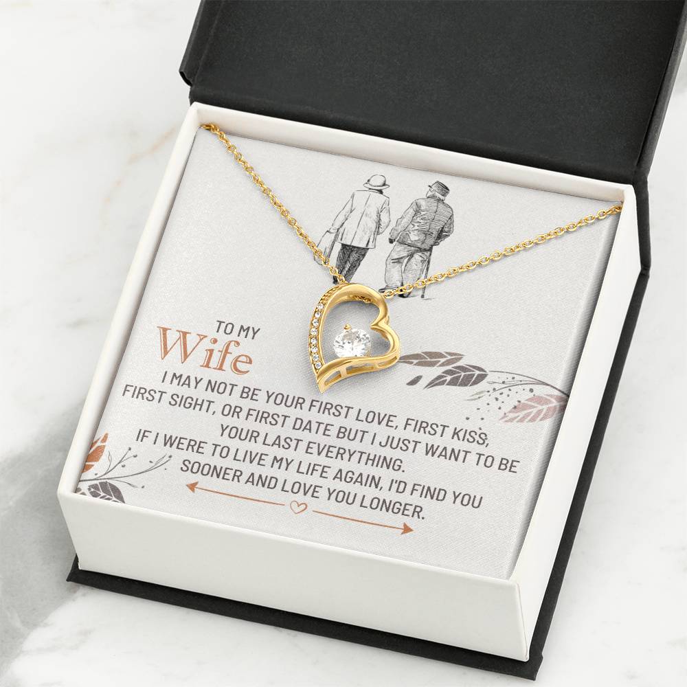 To My Wife Necklace - Touching Romantic Gift for Wife from Husband for Christmas, Anniversary & Valentine’s Day - Forever Love Necklace