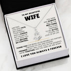 To My Beautiful Wife Necklace - Touching Romantic Gift for Wife from Husband for Christmas, Anniversary & Valentine’s Day - Anchor Pendant Necklace