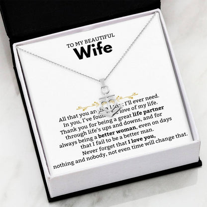 To My Wife Necklace from Husband - Emotional Jewelry Gift for Anniversary, Birthday & Valentine’s Day - Anchor Pendant Necklace