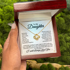 To My Daughter Necklace – Daughter Birthday & Graduation Jewelry Surprise – Love Knot Necklace