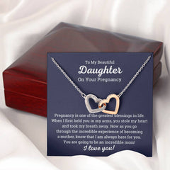Sentimental Necklace For Pregnant Daughter, Motherhood Journey Gift, Sparkling Pendant Jewelry, Thoughtful Keepsake For Mom-To-Be