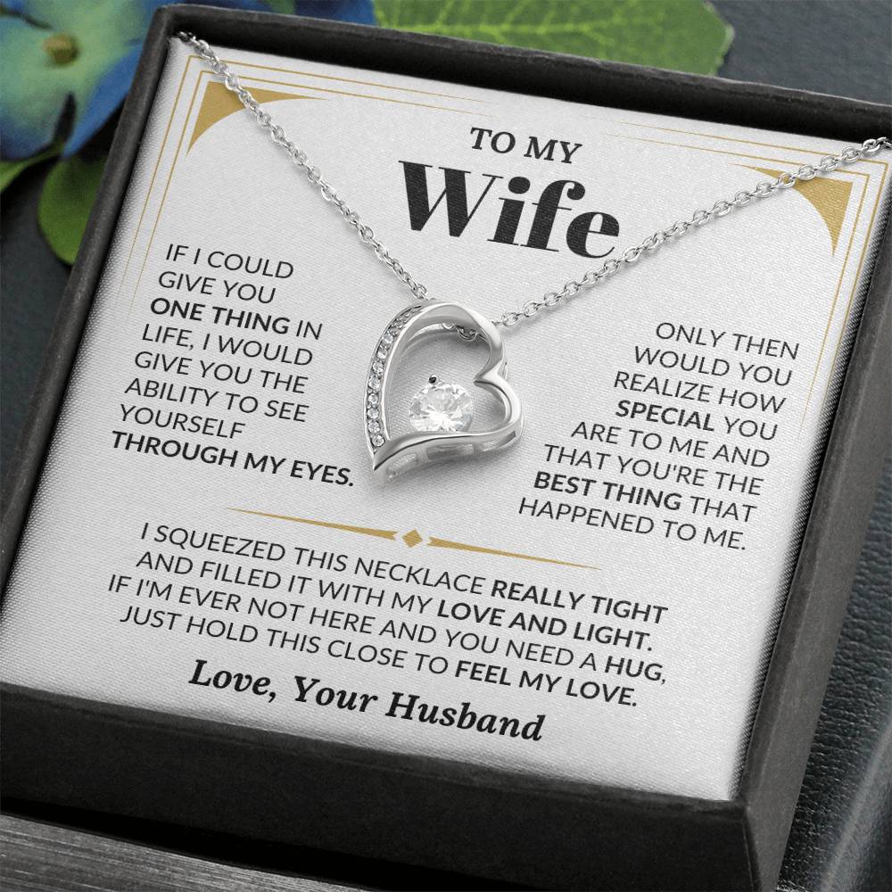 To My Wife Necklace - Romantic Husband to Wife Jewelry for Birthday, Valentine’s Day & Special Celebrations - Forever Love Necklace