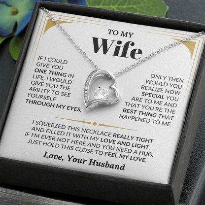 To My Wife Necklace - Romantic Husband to Wife Jewelry for Birthday, Valentine’s Day & Special Celebrations - Forever Love Necklace