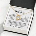 To My Daughter Necklace – Graduation & Christmas Gift from Dad – Forever Love Necklace