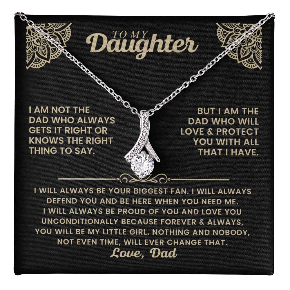 To My Daughter Necklace - I will always be your biggest fan - Gift for Daughter from Dad - Alluring Beauty Necklace