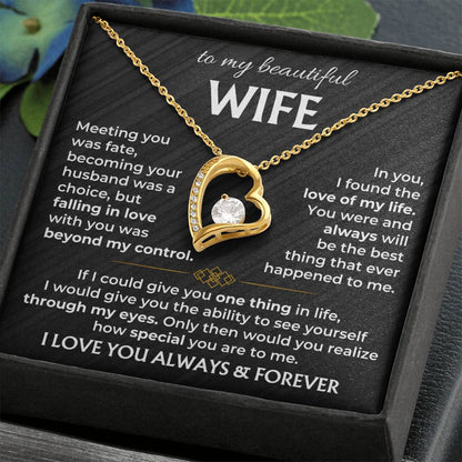 Valentine’s Day Gift for Wife - Emotional Jewelry from Husband for Anniversary Too - Forever Love Necklace