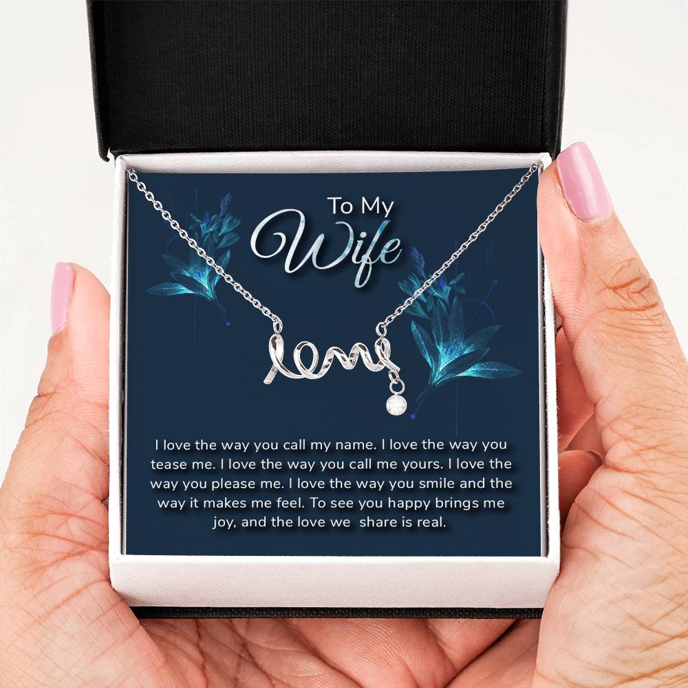 Just Because Gift for Wife - Romantic Jewelry from Husband - Scripted Love Necklace