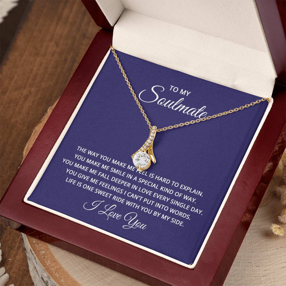 To My Soulmate Necklace - Romantic Necklace Gift for Her for Birthday & More - Alluring Beauty Necklace