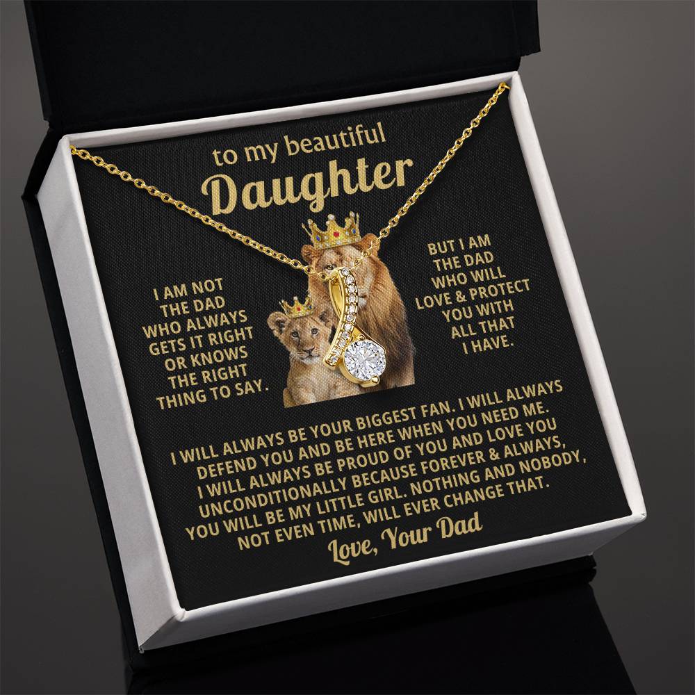 To My Daughter Necklace - Holiday Gift for Daughter from Dad - Alluring Beauty Necklace