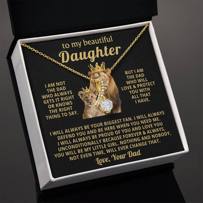 To My Daughter Necklace - Holiday Gift for Daughter from Dad - Alluring Beauty Necklace