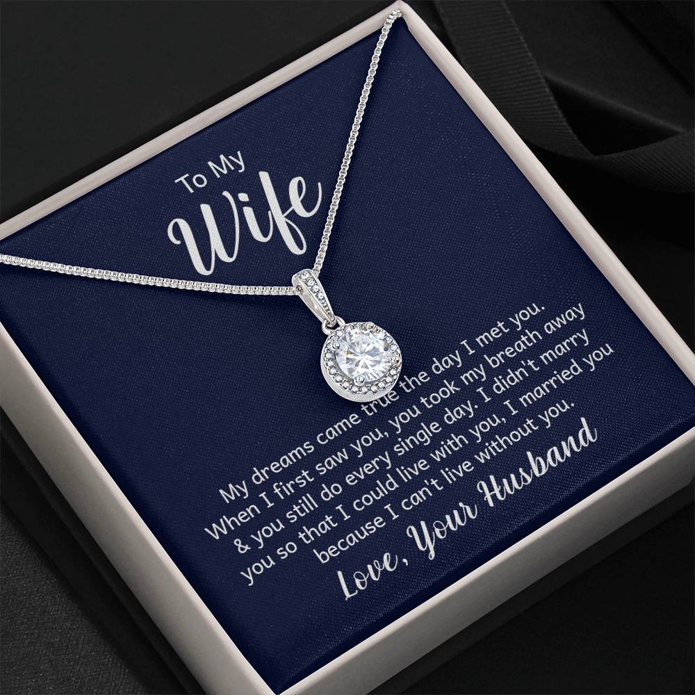 To My Wife Necklace - Romantic Keepsake Jewelry Gift from Husband for Special Days & Valentine’s Love - Eternal Hope Necklace