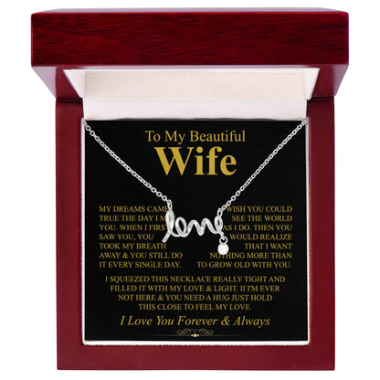 Perfect Gift for Wife - Meaningful Jewelry from Husband for Any Occasion Including Valentine’s Day - Scripted Love Necklace