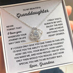 To My Granddaughter Necklace – Graduation & Birthday Gift from Grandma – Love Knot Necklace
