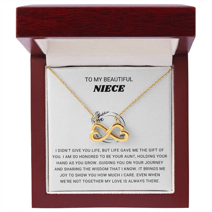 To My Beautiful Niece - I am so honored to be you aunt - Gift for Niece from Aunt - Endless Love Necklace