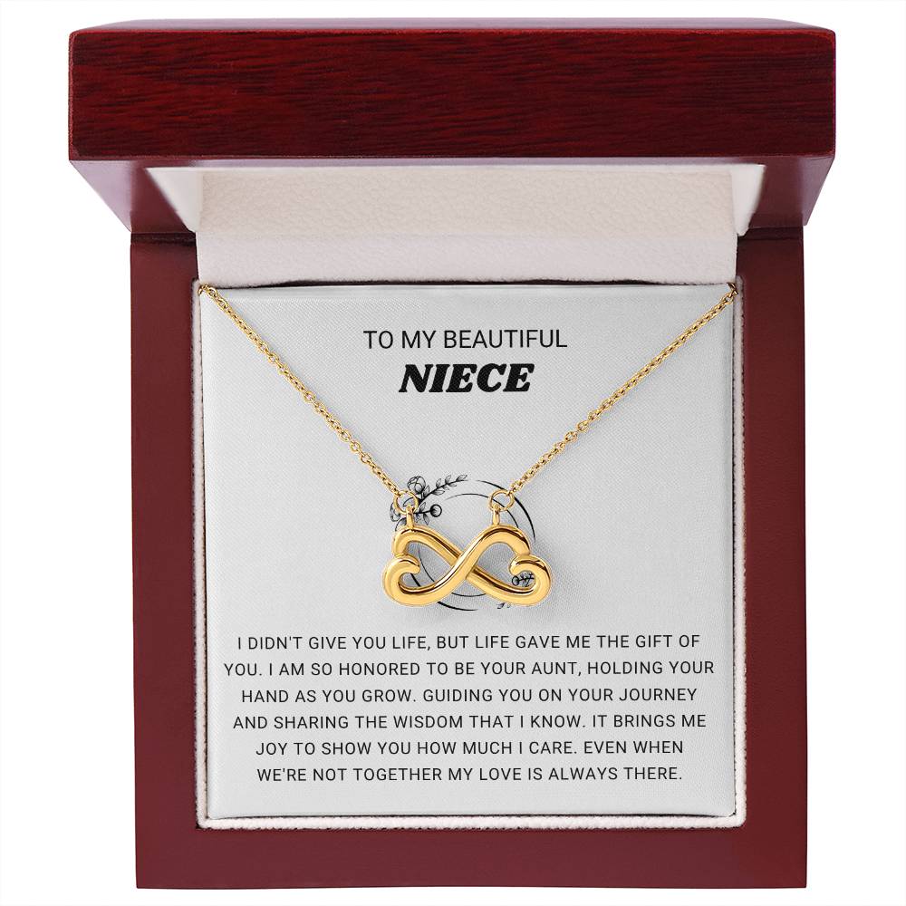 To My Beautiful Niece - I am so honored to be you aunt - Gift for Niece from Aunt - Endless Love Necklace