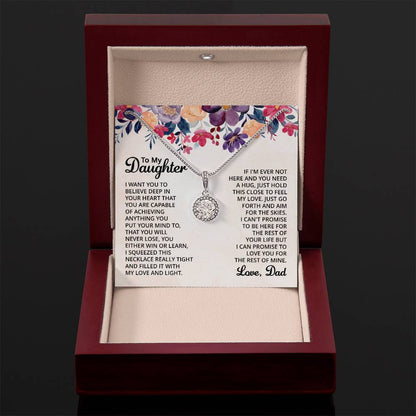 To My Daughter Necklace – Dad to Daughter Birthday Jewelry – Eternal Hope Necklace