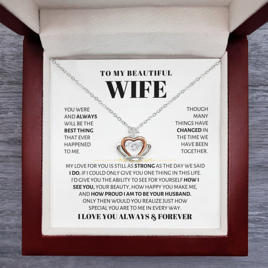 To My Wife Necklace - Emotional Valentine’s Day Gift from Husband - Crown Pendant Necklace