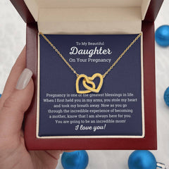 Sentimental Necklace For Pregnant Daughter, Motherhood Journey Gift, Sparkling Pendant Jewelry, Thoughtful Keepsake For Mom-To-Be