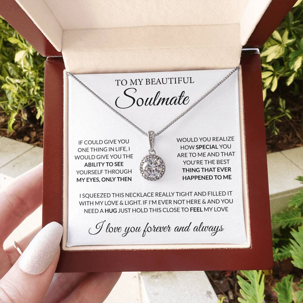To My Beautiful Soulmate Necklace - Romantic Jewelry Gift for Her - Eternal Hope Necklace