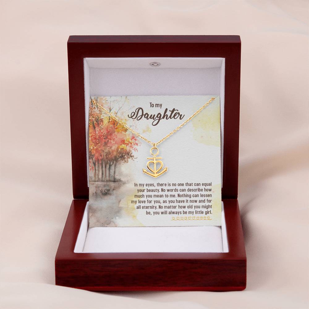 To My Daughter Necklace – Graduation, Birthday Gift Idea for Daughter – Anchor Pendant Necklace