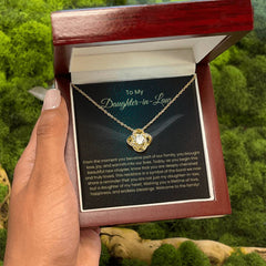 Daughter-In-Law Gift Necklace, Sparkling Pendant with Loving Card, To My Daughter In Law
