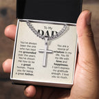 To My Dad Necklace - You've always been the one - Gift for Dad - Artisan Cross with Cuban Link Chain