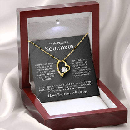 To My Beautiful Soulmate Necklace - Romantic Gift for Her for Christmas & Love Celebrations - Forever Love Necklace